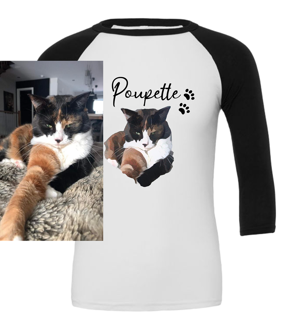 Manche 3/4 Unisexe - Ton animal en dessin animé - L'usine à délire