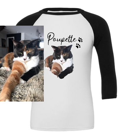 Manche 3/4 Unisexe - Ton animal en dessin animé - L'usine à délire