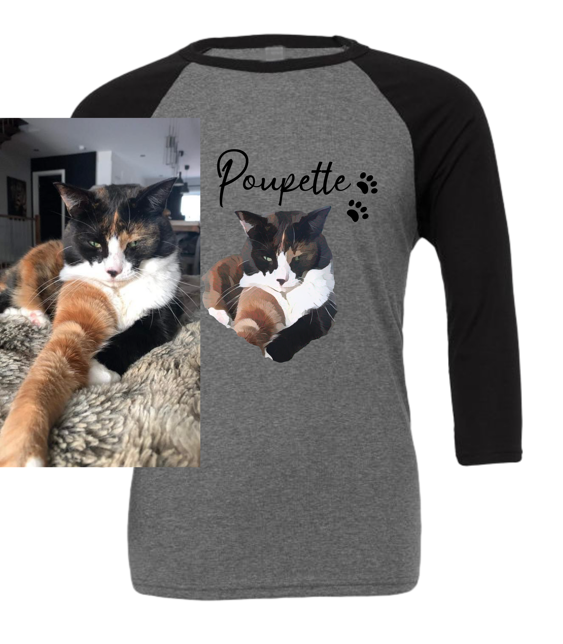 Manche 3/4 Unisexe - Ton animal en dessin animé - L'usine à délire