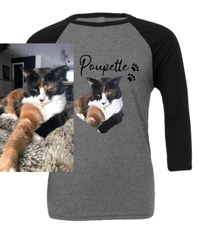 Manche 3/4 Unisexe - Ton animal en dessin animé - L'usine à délire