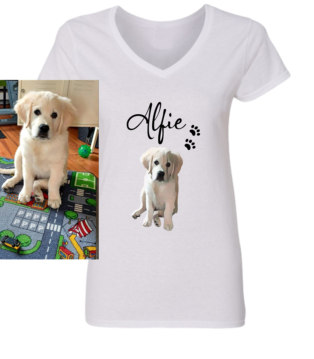 T-shirt femme col en V - Ton animal en dessin animé