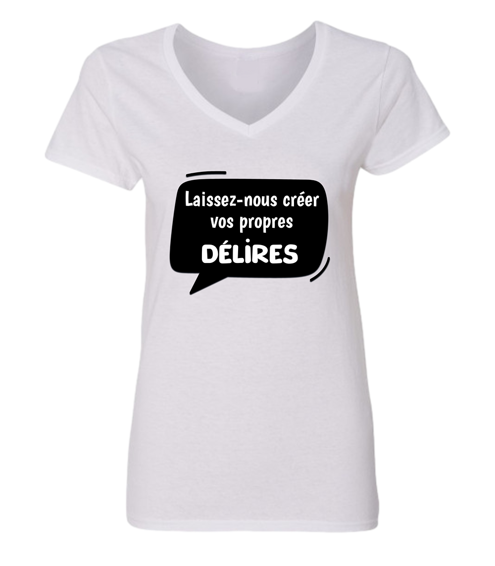 T-shirt femme col en V À personnaliser