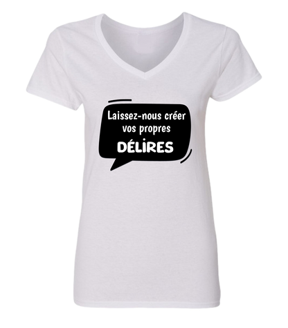 T-shirt femme col en V À personnaliser