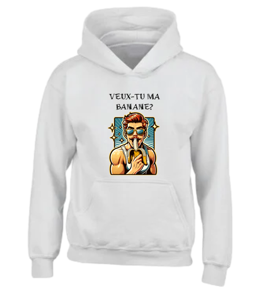 Coton ouaté Unisexe Veut-tu ma banane - L'usine à délire