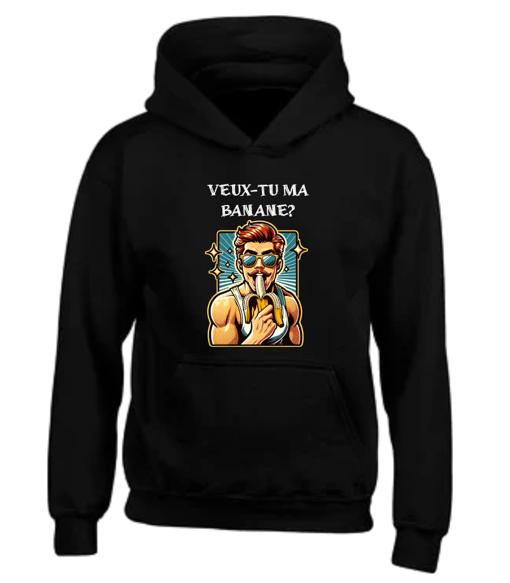 Coton ouaté Unisexe Veut-tu ma banane - L'usine à délire