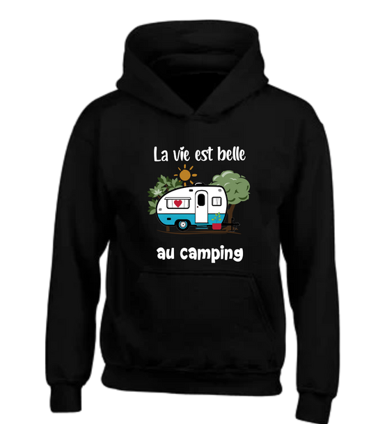 Coton ouaté Unisexe La vie est belle au camping